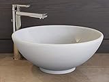 Aqua Bagno | Waschbecken, Design Aufsatzwaschbecken, Waschtisch, aus Keramik, Handwaschbecken | 40cm | rund | Weiß