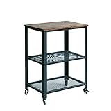 VSMOX 3 Tier Rolling Cart, Kitchen Carts on Wheels with Storage and Steel Frame, Multifunctional Utility Cart for Kitchen, Bathroom, Living Room, Bar, Office