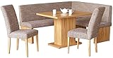 HUIJK Eckbank Eckbankgruppe Kernbuche Eckbank Tisch 2stÜhle Modern Sitzgruppe
