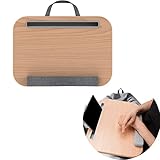 Laptopkissen,Laptop Ablage mit Kissen,Tragbarer Laptop-Schreibtisch aus Holz mit Kissenkissen,Laptopunterlage mit Tablet Slot,16.53x11.8x2.75inch,für Betten,Sofas,Schreibtische,Reise(Hellbraun)