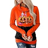 wjiNFDFG Roter Pulli Kinder Frauen-Halloween-Druck-Sweatshirt, lässig, langärmelig, mit Kapuze, Kordelzug-Hoodie Jogging Oberteil Damen