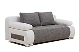 Collection AB ULM Sofa Schlafsofa, Kunstleder, grau, 98 x 200 x 85 cm