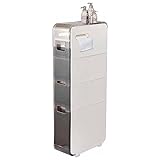 Schmaler Badezimmerschrank Freistehender Seitlicher Aufbewahrungs-Organizer Toilettenpapier Aufbewahrungsschrank Badezimmer Aufbewahrungsschrank Mit 4 Stufigem Regal Schubladentür Multifunktionaler