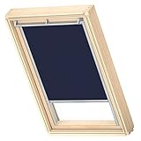 VELUX Original Dachfenster Verdunkelungsrollo für M08 / 308/2, Dunkelblau, mit Grauer Führungsschiene