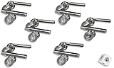 Alpertec Türbeschlag 6er Set, Edelstahl-BI Color Rosettengarnitur mit Metallunterkonstruktion; Schraubrosetten für Zimmer- und Badtüren; Türklinke; Türgriff;