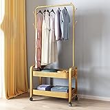 XMJAD Vertikaler Kleiderbügel mit Riemenscheibe,Schuhregal aus Metall für Zuhause,einfache Garderobe,geeignet für Schlafzimmer,Arbeitszimmer,Eingang,Wohnzimmer,Büro (64 * 30 * 160 cm)