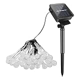 Clicitina 6,5 m Lichterkette, Party-Tropfen-Solarlichter, 30 Wassertropfen-LED-LED-Lichter Kabel Schreibtisch Netz