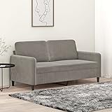JUNZAI 2-Sitzer-Sofa, Sofas & Couches, Sofa Wohnzimmer, Couch, Sofa Für Jugendzimmer, Relaxsofa, Sofa Für Schlafzimmer, Polstersofa, Hellgrau 140 cm Samt