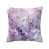 Oudrspo Lila Mosaik-Quadrat-Kissenbezug für Wohnzimmer, Couch, Bett, Sofa, Kissenbezug für Bauernhaus, Heimdekoration, 1 Set, 45,7 x 45,7 cm