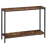 HOOBRO Konsolentisch, Beistelltisch mit Ablage, 120 x 22 x 75 cm, Sofatisch, Flurtisch, Einfacher Aufbau, Flur, Eingang, Wohnzimmer, Industrie-Design, Vintage-Farben EBF20XG01G1