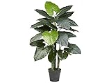 HTT Decorations - Künstlicher Philodendron - Hochwertige Kunstpflanzen - 120 x 60 cm, Untertopf mit 16 cm Durchmesser