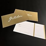 15 Edelmix Gutscheine Gutscheinkarten Geschenkgutscheine – edel neutral Gold, Silber und Schwarz-Beige