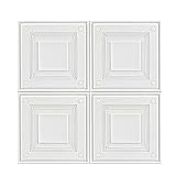 3D Wall Panels Brick, 3D Dekorative Wandaufkleber Dunkelblaue Quadratische Tapetenmuster für Schlafzimmer Küche Wohnzimmer Badezimmer Wanddekoration (Color : White, Size : 10 Pack)