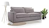 Siblo Sofa mit Kissen 89x221x104 cm Coco Kollektion - Elegante Polstersofa - Große Couch für Wohnzimmer - Sofa 3-Sitzer - Grau -