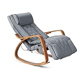 Asukale Sessel Wohnzimmer Relaxsessel mit Massagefunktion, Schaukelstuhl mit Liegefunktion, Ohrensessel Elektrisch mit Verstellbarer Fußstütze, Stühle Outdoor Schlaffunktion (Gray)