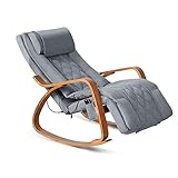 Asukale Sessel Wohnzimmer Relaxsessel mit Massagefunktion, Schaukelstuhl mit Liegefunktion, Ohrensessel Elektrisch mit Verstellbarer Fußstütze, Stühle Outdoor Schlaffunktion (Gray)