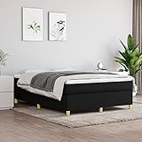 Bussandri Exclusive - Boxspringbett Schwarz 140x190 cm Stoff