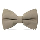 WELROG Klassische gebundene Fliege Kids & Men’Formal Solid Tuxedo Gabardine Einstellbare Fliege Krawatte für Erwachsene & Kinder für Hochzeitsfeier Ausgefallene Plain Bowties （Khaki）