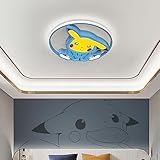 LED Kinderzimmer Deckenleuchte Dimmbar jungenzimmer Schlafzimmer Lampe Modern Kinder Deckenlampe mit Fernbedienung Runde Karikatur Deckenbeleuchtung für Kreativ Mädchen Raum Babyzimmer (Blau, Ø58cm)