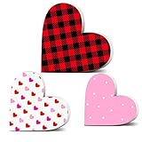Valentinstag Tischdekorationen 3 Stück Holz Herz Regal Dekoration Herzförmige Valentine Tafelaufsätze für Tische Urlaub Rustikale Holzherzen Romantische Familie Dekorationen für Zimmer Party