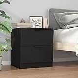 lvssiao Sideboard, Beistellschrank, Wohnzimmer, Nachttisch, Sperrholz, Schwarz, Organizer, Aufbewahrung für Bett Schlafzimmer Zimmer