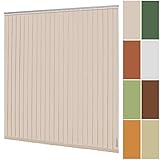 Lamellenvorhang Vertikaljalousie 89 mm Verdunkelungslamellen nach Maß für Bildschirmarbeitsplätze Blickdicht verdunkelnd Schienenfarbe Weiß Silber (Breite 100,1-120 cm x Höhe 220,1-240 cm, Beige)
