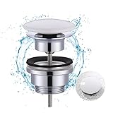 iVIGA Waschbecken Ablaufgarnitur, Ablaufgarnitur mit Überlauf 1 1/4 universal für Waschbecken und Waschtisch, weiß