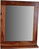 MiaMöbel Badspiegel mit Ablage - Aus Massivholz (Sheesham) - HBT: 78 x 65 x 12 cm - Spiegel für Gäste-WC, Flur & Badezimmer