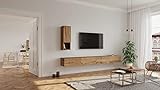 Wuun® Somero Lowboard Tv-Board Wohnwand SW1 (Board: Eiche/Hochschrank: Eiche, 200cm (100cm x 2))