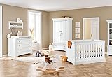 Pinolino Babyzimmer Kinderzimmer Emilia breit, 3-teilig, Kinderbett (140 x 70 cm), breite Wickelkommode und Kleiderschrank, weiÃ Edelmatt (Art.-Nr. 10 34 67 B)