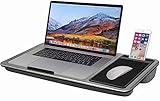 SEFFO Laptopunterlage mit Kissen, Laptop Tisch mit Mauspad und Telefonhalter, für Betten, Sofas & Schreibtische bis zu 15'