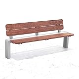 MACIUM Gartenbank Parkbank, Edelstahl-Außenbank mit Rückenlehne, 47,2/59,2/70,8/78 Zoll langer Freizeit-Holzstuhl ohne Armlehnen für Garten, Innenhof, Terrassenbank (Größe: 200 x 50 x 78 cm)