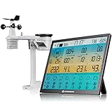 Bresser 8-Tage 4CAST XL WLAN-Funk-Wetter-Station mit solarbetriebenem 7-in-1 Multifunktions-Außensensor, Regen- und Windmesser