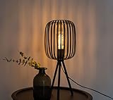 EGLO Tischlampe Romazzina, Stativ Nachttischlampe, Dreibein Tischleuchte aus Metall in Schwarz, Deko Schlafzimmer, Wohnzimmer Tisch Lampe mit E27 Fassung