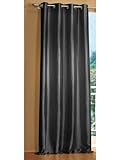 Gardinenbox Attraktiver Ösen Deko TAFT Vorhang, Blickdicht und lichtdurchlässig, viele Moderne Farben, 245x140, Schwarz, 20330