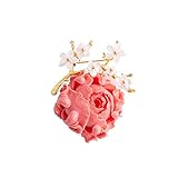 Damen-Brosche, Pfingstrosen-Brosche für Damen – vergoldete Blumenbrosche, Anstecknadel, Retro-Anstecknadel für Mantel, Strickjacke, Brosche – Damen-Hochzeitskorsage, Schmuck, Geschenke, exquisite