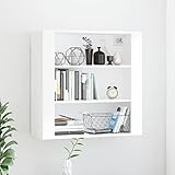 Youuihom Hängeschränke, Küchen Sideboard, Mehrzweckschränke, Geeignet für Wohnzimmer, Schlafzimmer, Küche oder Bad, Wandschrank Hochglanz-Weiß 80x33x80 cm Holzwerkstoff