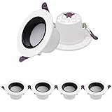 WLBHWL 6er-Pack 3,9 Zoll/4,7 Zoll Wählbare CCT-LED-Einbauleuchten, Blendenverkleidung, CRI90, 3000 K/4000 K/6000 K, 7 W/12 W Einbauleuchten, LED-Dosenleuchten