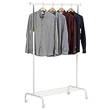axentia Garderobe auf Rollen Kleiderständer, Metall, weiß, one Size