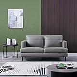 Z-hom 2 Sitzer Sofa Echtleder Leder Lounge Couch Ledersofa Mit Armteilfunktion (155 x 89 x 84 cm 2 Sitzer, Gray)