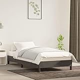 Chusui Bettgestell, Bett, Familienbett, Bettrahmen, Bed Frame, Bettstell, Bettboden, Dunkelgrau 90x200 cm Samt