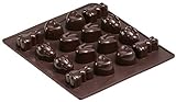 Dr. Oetker Silikon-Schokoladenform 'Süßer Frühling', Form mit 16 frühlingshaften Motiven, Pralinenform aus hochwertigem Platinsilikon, (Farbe: braun), Menge: 1 Stück