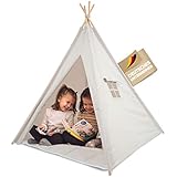 OG Kidz® Tipi Zelt für Kinder mit Bodenmatte [Anti-Rutsch] Extra dick Tragetasche mit Griff Tippi Kinderzelt für Mädchen & Junge | Spielzelt Kinderzimmer, Indoor, Outdoor