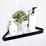 GATR Eckregal, Dreieckige Schmiedeeisenglas-wandmontage-Badezimmer-Speicher-tablett, Multifunktionale Kleine Kosmetische Lagerregal(Color:schwarz)