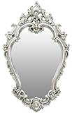 Casa Padrino Barock Spiegel Silber 65 x H. 105 cm - Prunkvoller Wandspiegel im Barockstil - Garderoben Spiegel - Wohnzimmer Spiegel - Barock Möbel