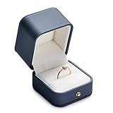 Oirlv Blau Premium Leder Ringbox Aufbewahrungsbox Geschenkbox für Hochzeit,Vorschlags Hochzeitstag
