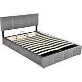 DDOY Bett Komforthöhe seniorenbett stabil polsterbett Bett mit stauraum futonbett 140x200 bettrahmen Bett 140x200 mit bettkasten