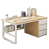 Computer Tisch Multifunktionaler Home-Büroschreibtisch Modern Pc. Laptop Schreibtisch Robuste Studie Schreibtisch mit 3 Schubladen und Lagerregalen einfach stilvoll Pc. Arbeitsplatz Arbeitstisch (Col