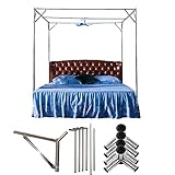 Moskitonetzrahmen, Moskitonetzhalterung, Himmelbett, Edelstahlrahmen mit geneigter Stange, Ventilator-Hängestange, Nähfuß, T-Rahmen, 25 mm verdickende 4-Eck-Betthalterung, A, 1,8 * 2 m