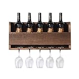 Regale Weinregal Massivholz Weinregal Kelchhalter Zuhause Wohnzimmer Wandbehang Weinschrank Wandbehang Bar Cafe Weinregal Holzregal, Größe: 60 * 12 * 27 cm, Farbe: B. Heimdekoration